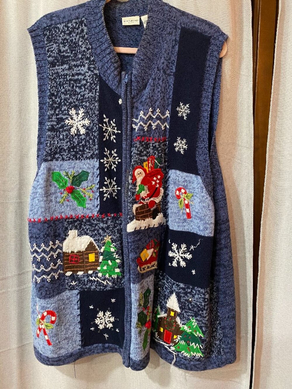 Beautiful Christmas Sweater Vest all knitted on sweater nothing ironed on Sz 4X